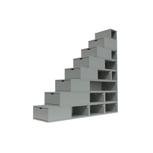 ABC MEUBLES Escalier Cube de rangement hauteur 200 cm - - Gris