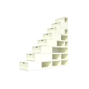 ABC MEUBLES Escalier Cube de rangement hauteur 200 cm - - Ivoire