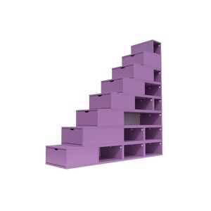 ABC MEUBLES Escalier Cube de rangement hauteur 200 cm - - Lilas