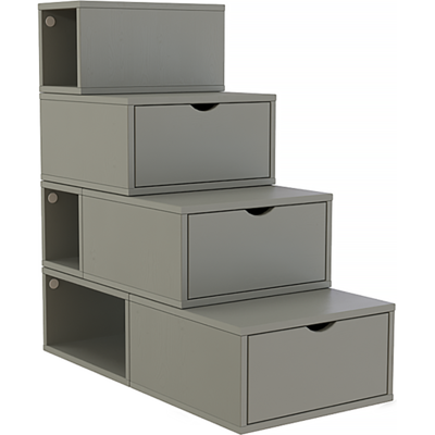 ABC MEUBLES Escalier cube de rangement hauteur 100 cm - Gris - Publicité ABC MEUBLES Escalier cube de rangement hauteur 100 cm - Gris - Publicité