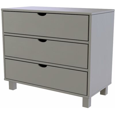 ABC MEUBLES Commode bois 3 tiroirs Cube - Gris - Publicité ABC MEUBLES Commode bois 3 tiroirs Cube - Gris - Publicité