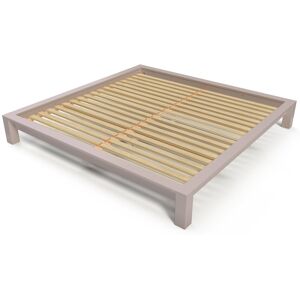 ABC MEUBLES Lit King Size 200x200 bois massif 200x200 Violet Pastel