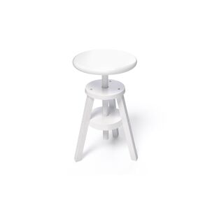 ABC MEUBLES Tabouret à vis en bois - - Blanc