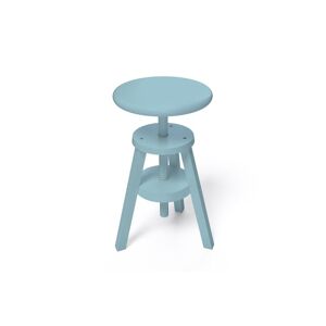 ABC MEUBLES Tabouret à vis en bois - - Bleu Pastel