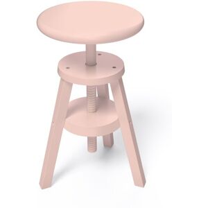 ABC MEUBLES Tabouret à vis en bois - - Rose Pastel