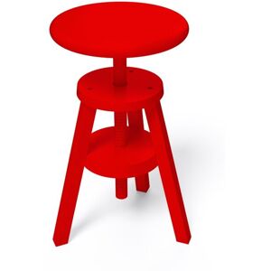 ABC MEUBLES Tabouret à vis en bois - - Rouge