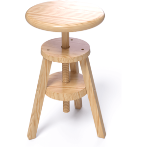 ABC MEUBLES Tabouret à vis en bois - - Vernis Naturel