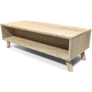 ABC MEUBLES Table basse scandinave bois rectangulaire Viking - - Brut