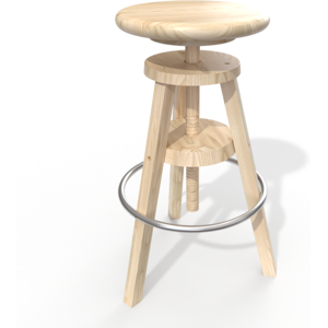 ABC MEUBLES Tabouret à vis de bar en bois - - Vernis Naturel