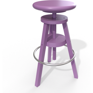 ABC MEUBLES Tabouret à vis de bar en bois - - Lilas