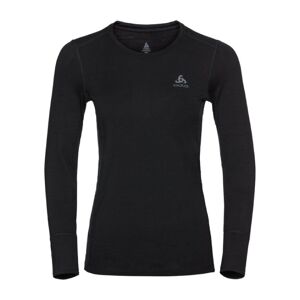 ODLO NATURAL 100 MERINO WARM SUW TOP CREW LS BLACK XS