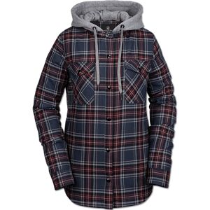 VOLCOM HOODED FLANNEL NAVY L