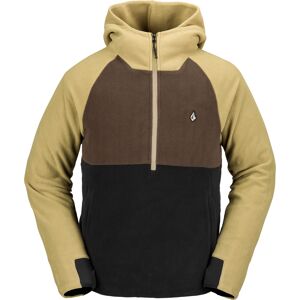 VOLCOM POLAR FLEECE HOODED HALF ZIP DARK KHAKI XL