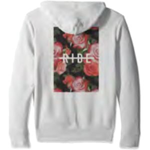 RIDE ROSES ZIP HOODIE WHITE L