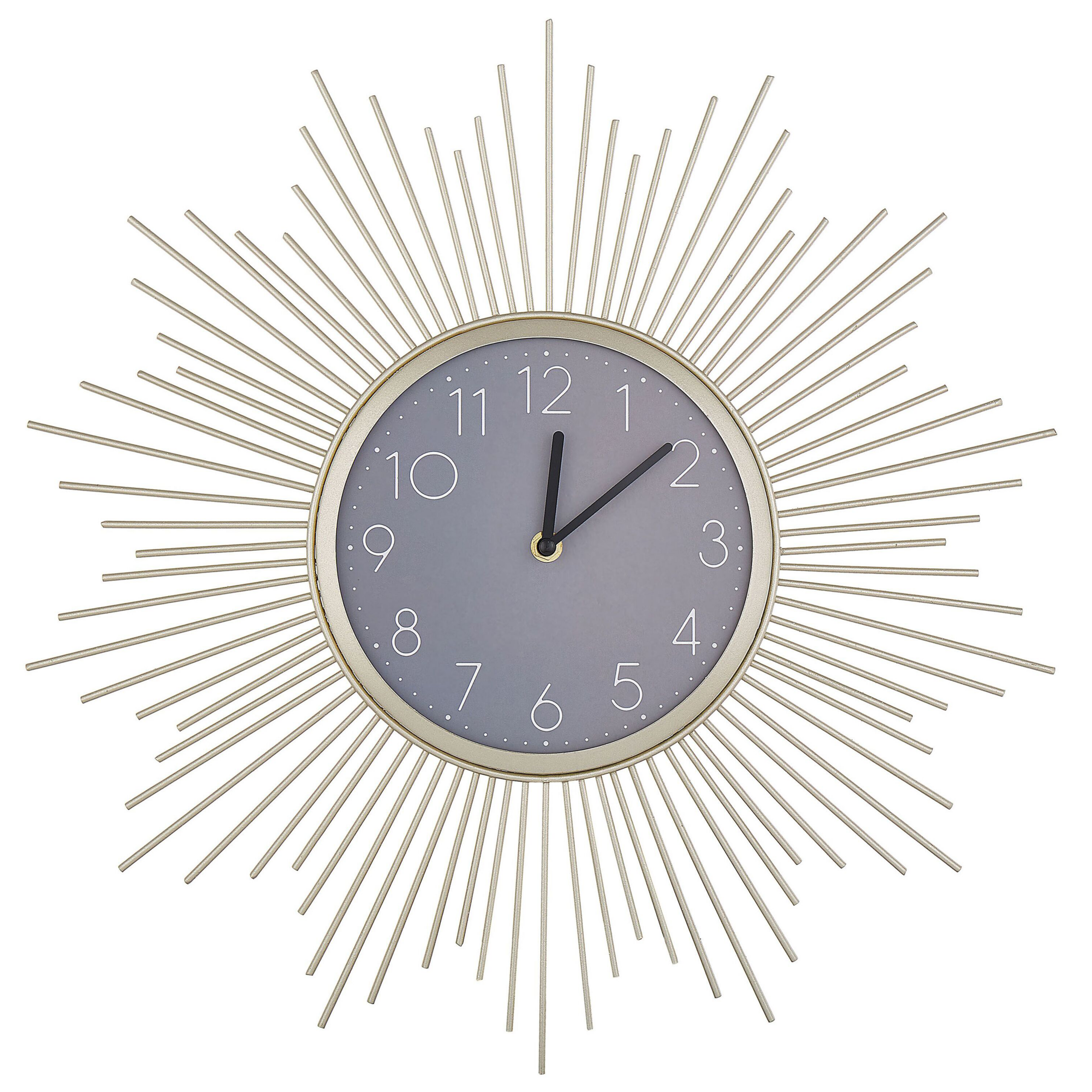 Beliani Horloge au Style Industriel en Acier Doré et en Forme de Soleil Décoratif et Moderne pour Salon ou Salle à Manger ou Cuisine Beliani