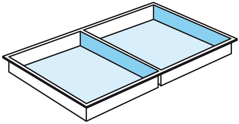 SETAM Plateau de compartimentage 2 cases pour tiroir TP6