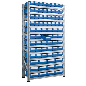 SETAM Rayonnage avec bacs tiroirs Galvabacs avec 74 blocs Multibox