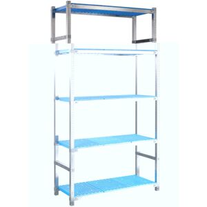 SETAM Rayonnage alimentaire Storinox 5 tablettes coloris bleu depart