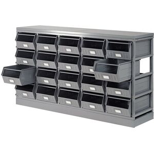 SETAM Rack de rangement 20 postes avec bacs metalliques vernis 28 litres