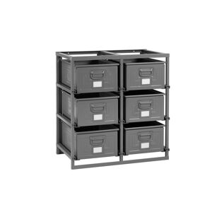 SETAM Rack de rangement 6 postes avec caisses metalliques vernies 85 litres