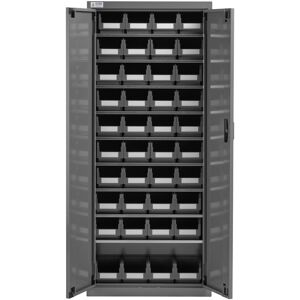 SETAM Armoire porte-bacs moyenne avec portes avec 40 bacs gris 3.8 litres