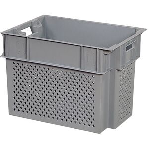 SETAM Caisse plastique ajouree Minerva grise 70 litres H.400