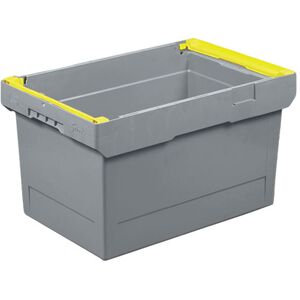 SETAM Caisse plastique Delta grise 58 litres avec supports