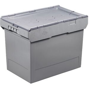 SETAM Caisse plastique Delta grise H.425 x L.600 x P.400 mm avec couvercle