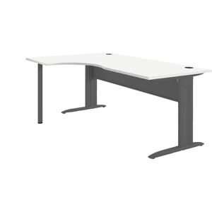 SETAM Bureau asymetrique 90° blanc 160120/60 cm avec retour gauche