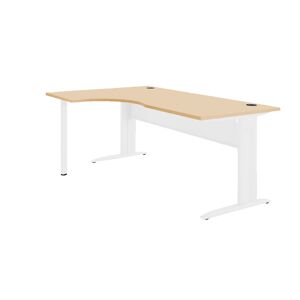 SETAM Bureau asymetrique 90° chene/blanc 160120/60 cm avec retour gauche