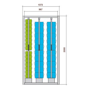 SETAM Couliplus de 70 blocs tiroirs Praticbox H.2000 mm