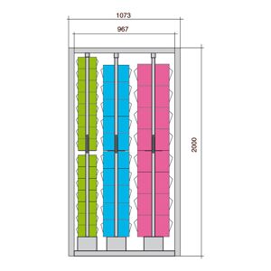 SETAM Couliplus de 66 blocs tiroirs Praticbox H.2000 mm