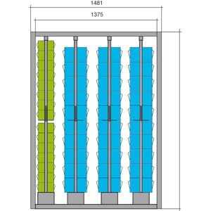 SETAM Couliplus de 90 blocs tiroirs Praticbox H.2000 mm