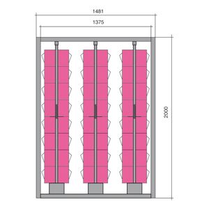 SETAM Couliplus de 48 blocs tiroirs Praticbox H.2000 mm