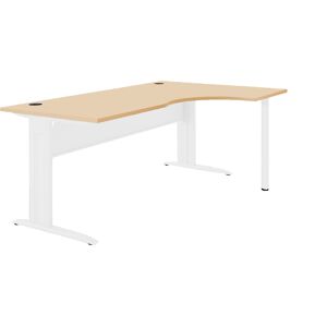 SETAM Bureau asymetrique 90° chene/blanc 180120/60 cm avec retour droit