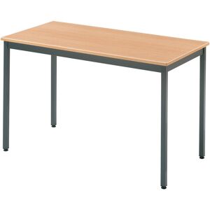 SETAM Table rectangulaire L.1200 x P.600 mm hetre et anthracite