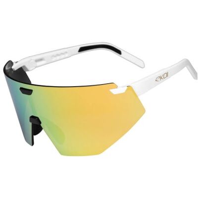 Ekoï Lunettes EKOI Racing AEROLITE Blanc Gold REVO Gold Cat3 blanc male - Publicité Ekoï Lunettes EKOI Racing AEROLITE Blanc Gold REVO Gold Cat3 blanc male - Publicité