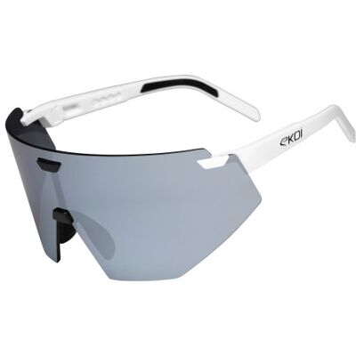 Ekoï Lunettes EKOI Racing AEROLITE Blanc Noir PLATINIUM Mirror Cat3 blanc male - Publicité Ekoï Lunettes EKOI Racing AEROLITE Blanc Noir PLATINIUM Mirror Cat3 blanc male - Publicité