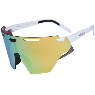 Ekoï Lunettes EKOI Racing ARIA Blanc REVO Gold Cat3 blanc Unique male - Publicité Ekoï Lunettes EKOI Racing ARIA Blanc REVO Gold Cat3 blanc Unique male - Publicité