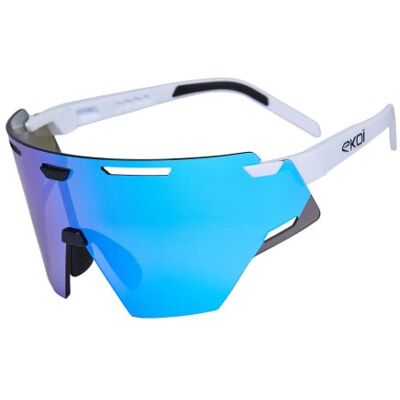 Ekoï Lunettes EKOI Racing ARIA Blanc REVO Turquoise Cat3 blanc Unique male - Publicité Ekoï Lunettes EKOI Racing ARIA Blanc REVO Turquoise Cat3 blanc Unique male - Publicité