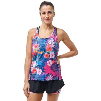 Ekoï Débardeur Femme EKOI RUN Tropical Bleu L female - Publicité Ekoï Débardeur Femme EKOI RUN Tropical Bleu L female - Publicité
