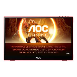 AOC 16G3 Portable 15.6" FHD/144Hz/IPS/4ms/USB-C/G-Sync - Publicité