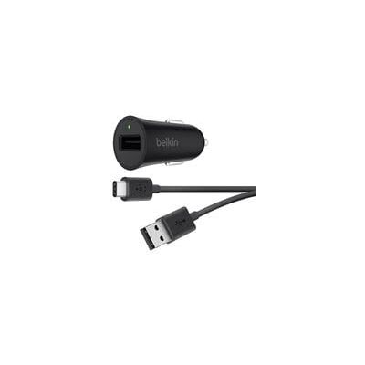Belkin Chargeur allume-cigare USB + câble USB-C - Noir - Publicité Belkin Chargeur allume-cigare USB + câble USB-C - Noir - Publicité