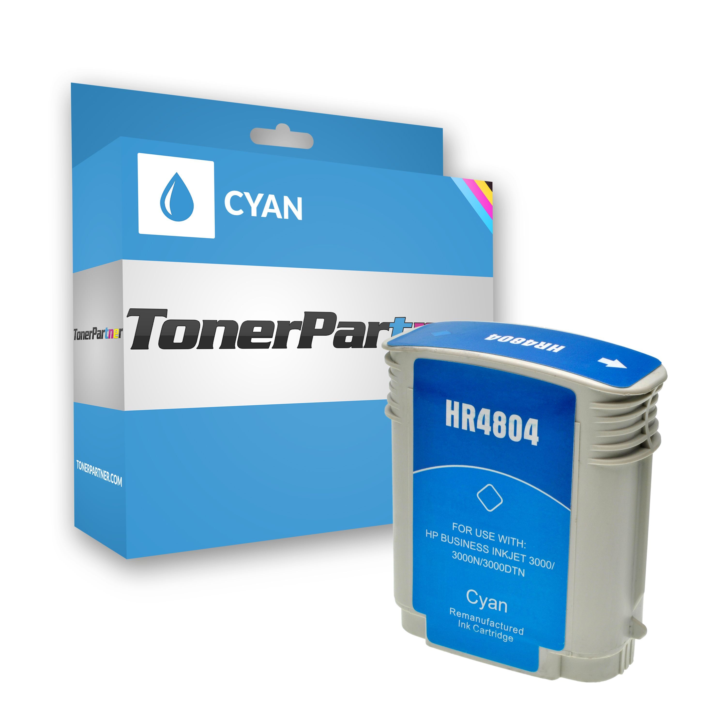 TonerPartner Compatible avec HP Business InkJet 3000 DTN cartouche d'encre (12 / C 4804 A) cyan, 3 300 pages, 0,3 centimes par page de TonerPartner