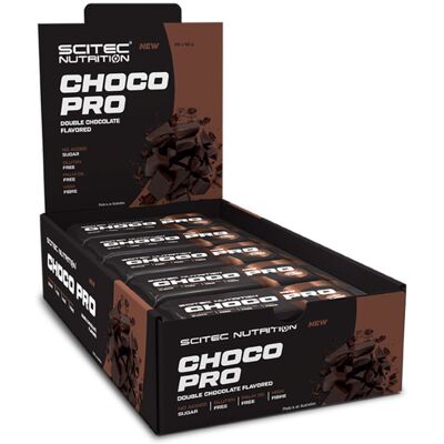 Scitec Nutrition Choco Pro Double Chocolat - Barre Protéinée - Publicité Scitec Nutrition Choco Pro Double Chocolat - Barre Protéinée - Publicité
