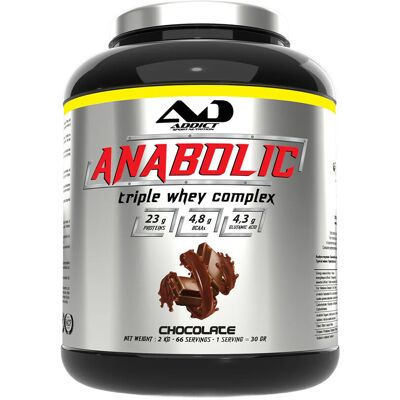Addict Sport Nutrition - Anabolic Whey Complex - 2kg - Whey blend - Protein powder - Publicité Addict Sport Nutrition - Anabolic Whey Complex - 2kg - Whey blend - Protein powder - Publicité
