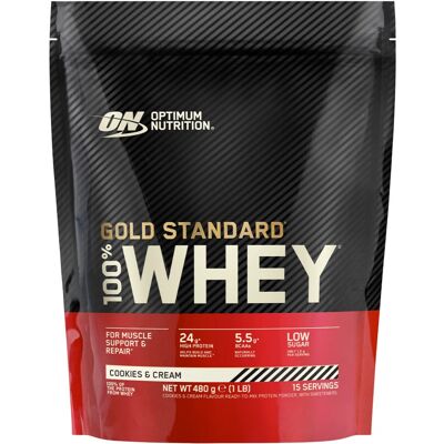 Optimum Nutrition 100% Whey Gold Standard 450-465 g cookies&cream - Poudre de protéine - Publicité Optimum Nutrition 100% Whey Gold Standard 450-465 g cookies&cream - Poudre de protéine - Publicité