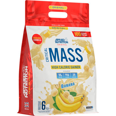 Applied Nutrition Masse Critique 6000 g Banane - Gain de poids - Publicité Applied Nutrition Masse Critique 6000 g Banane - Gain de poids - Publicité