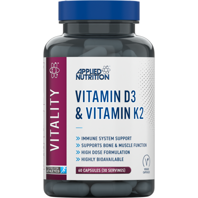 Applied Nutrition Vitamin d3 & vitamin k2 (60 caps) unisexe - Publicité Applied Nutrition Vitamin d3 & vitamin k2 (60 caps) unisexe - Publicité