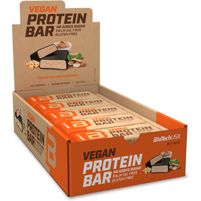 Barre de Protéines Végane BioTechUSA - Beurre de Cacahuète - 20 x 50g - Publicité Barre de Protéines Végane BioTechUSA - Beurre de Cacahuète - 20 x 50g - Publicité